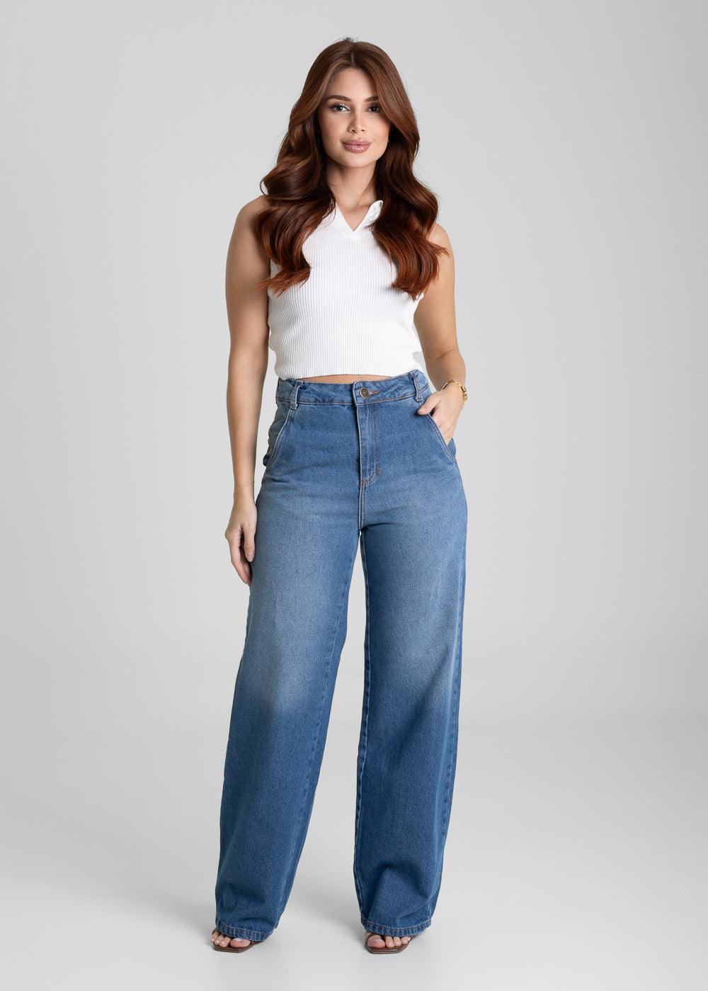 Calça Jeans Sawary Wide Leg - 281683 PRETO