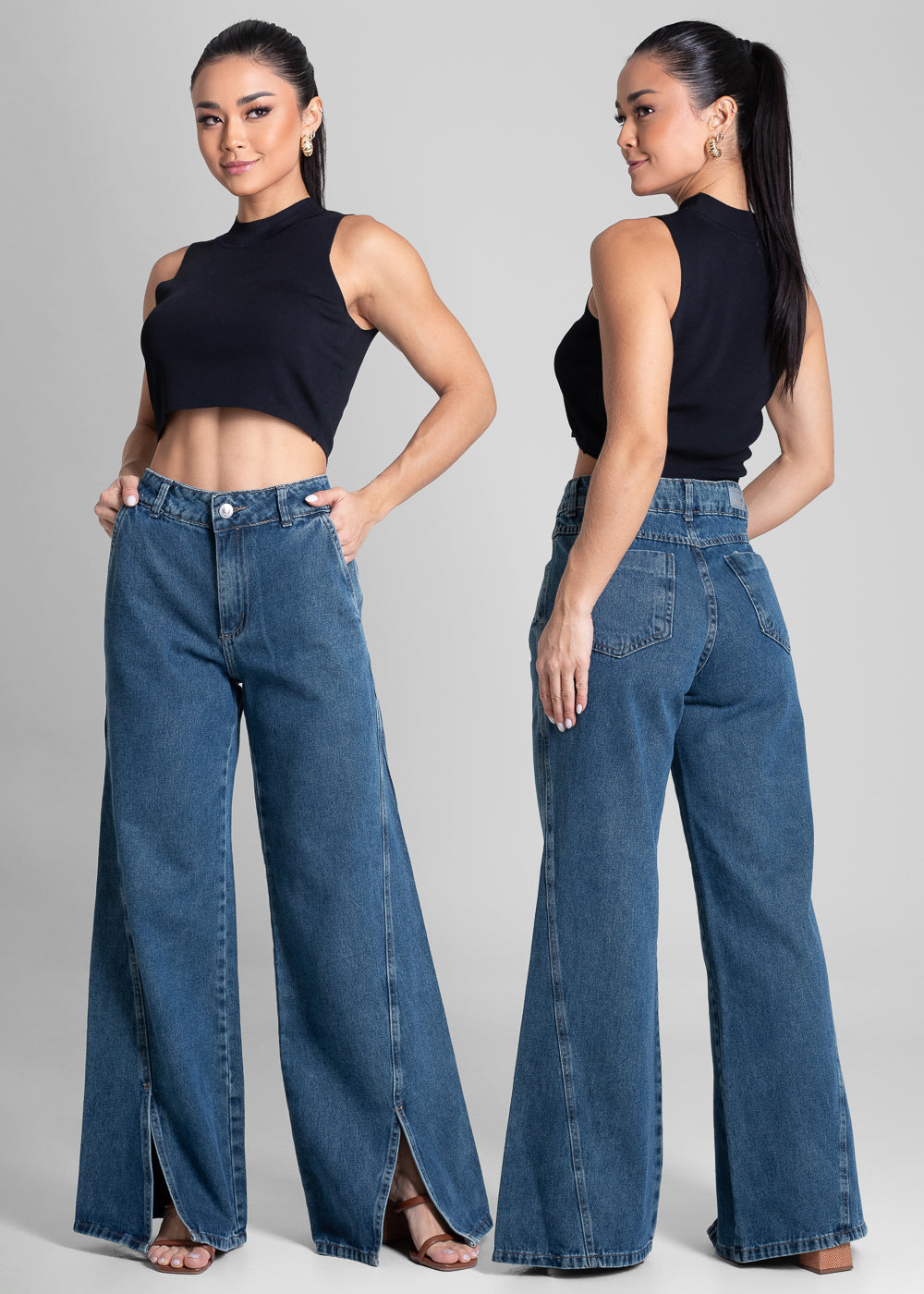 Calça Jeans Sawary Wide Leg - 281716 AZUL