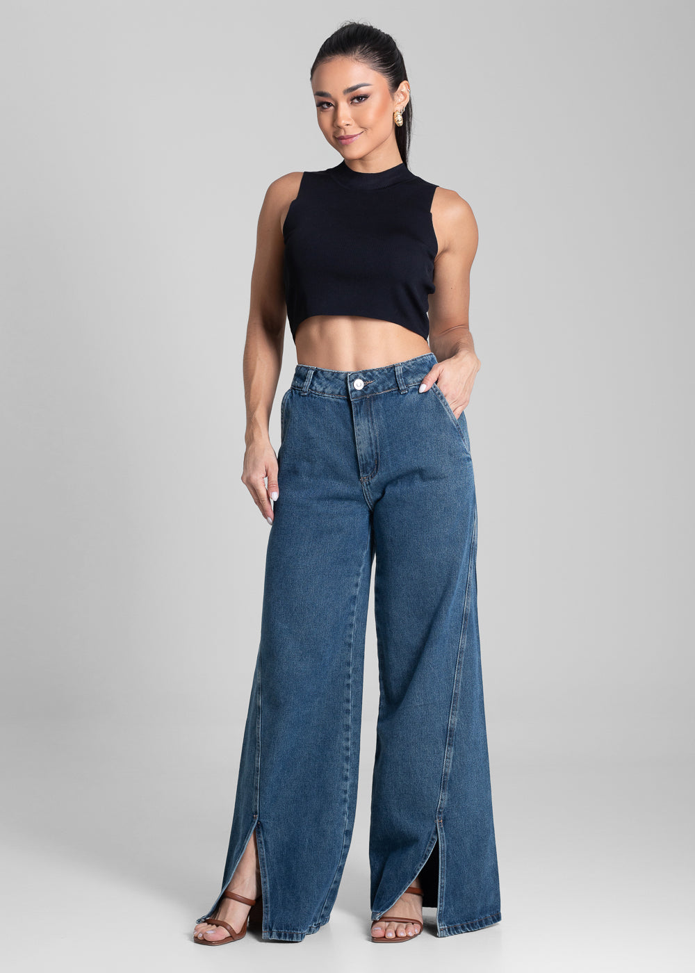 Calça Jeans Sawary Wide Leg - 281716 AZUL