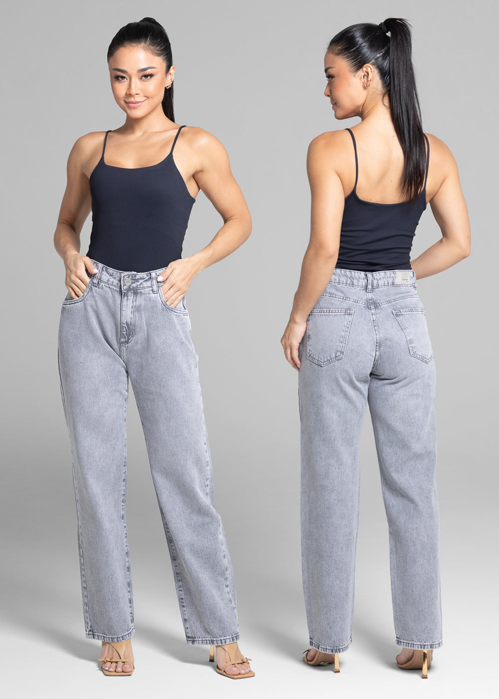 Calça Jeans Sawary Reta - 281723 CINZA