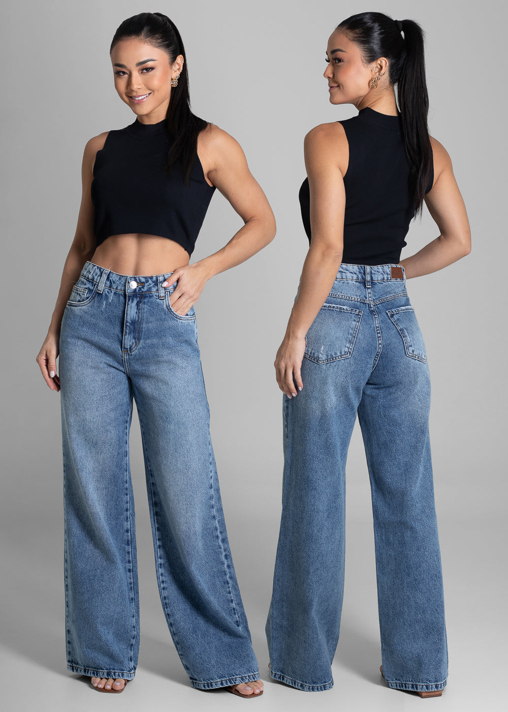 Calça Jeans Sawary Wide Leg - 281737 AZUL