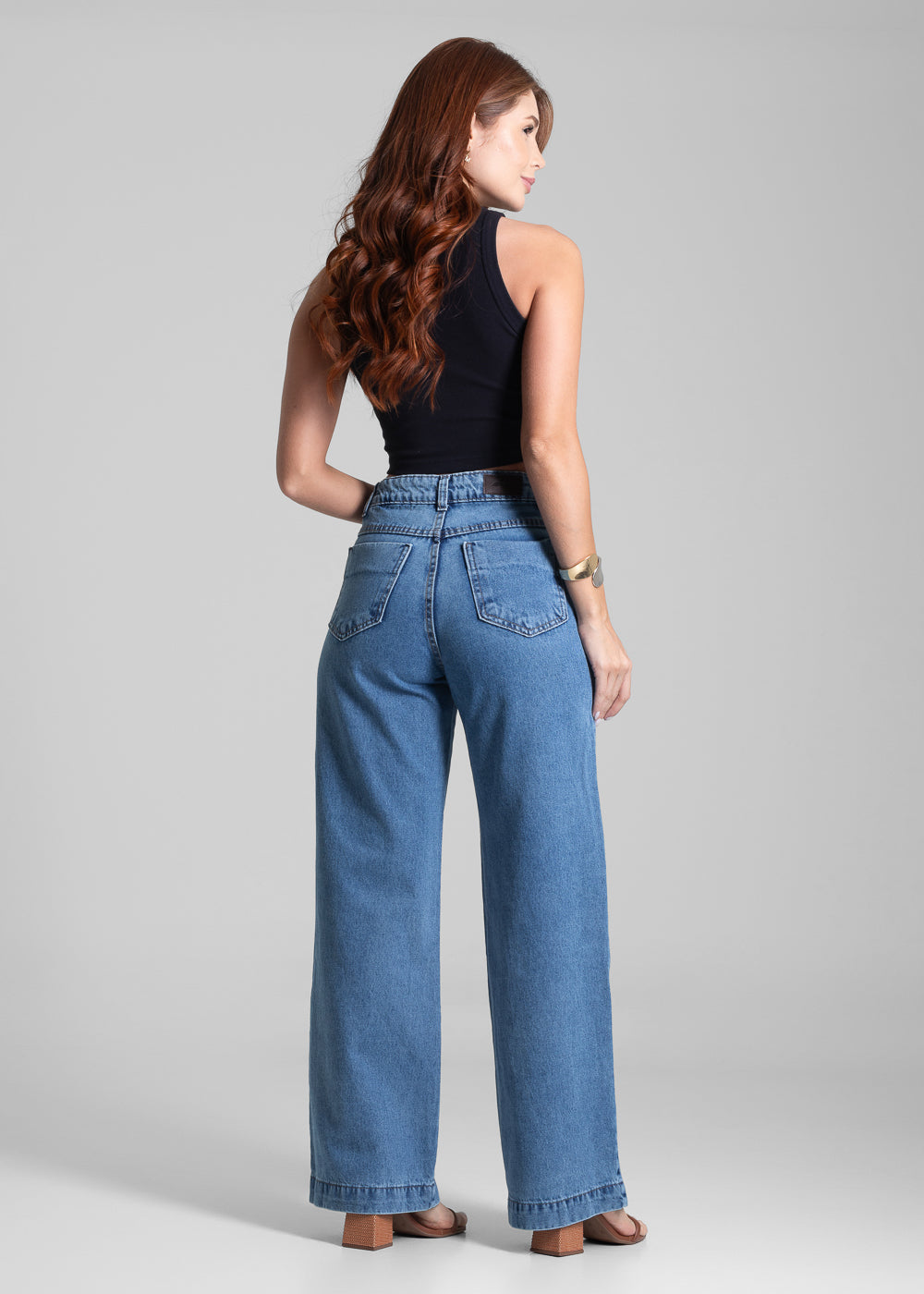 Calça Jeans Sawary Wide Leg Petit - 281754 AZUL