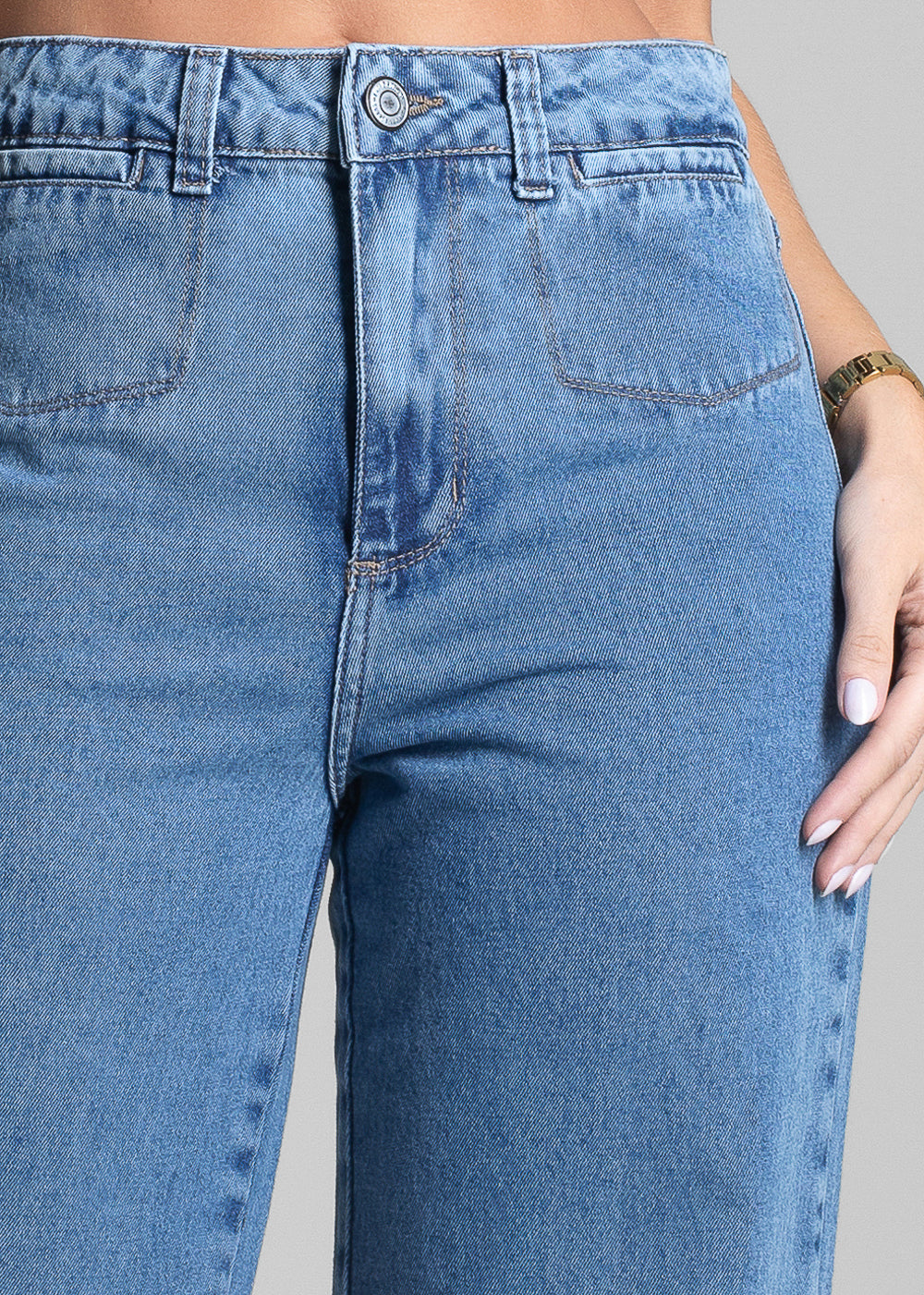 Calça Jeans Sawary Wide Leg Petit - 281754 AZUL