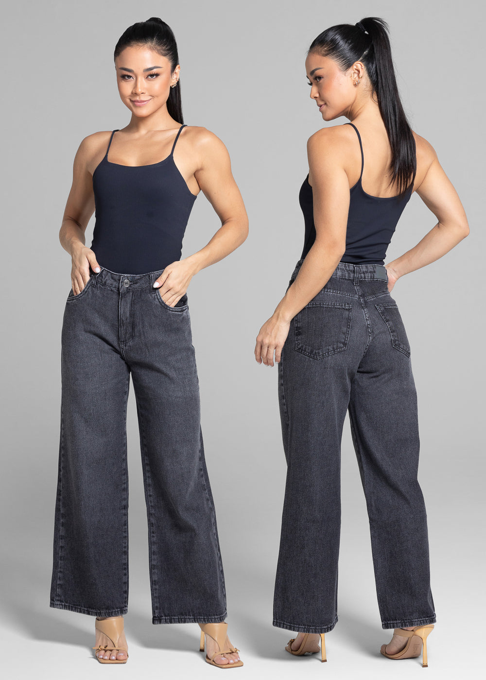 Calça Jeans Sawary Reta Petit - 281765 PRETO