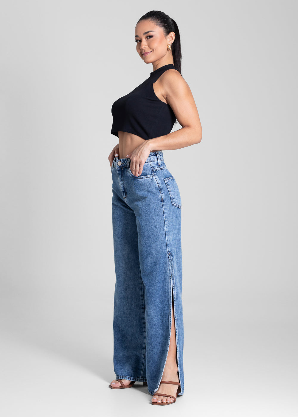 Calça Jeans Sawary Wide Leg - 281794 AZUL