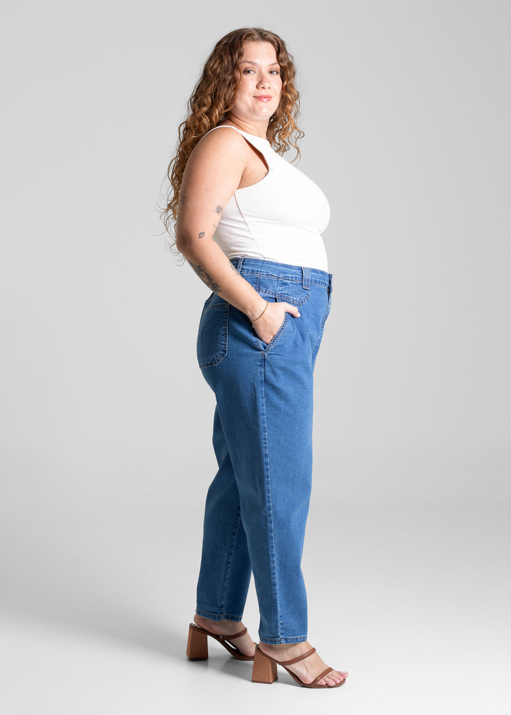 Calça Jeans Sawary Plus Size Mom - 281811 AZUL
