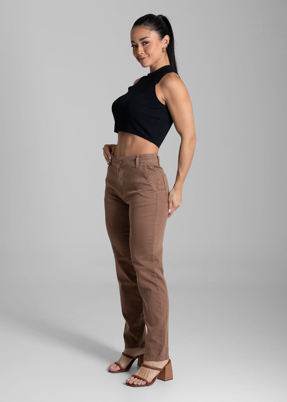 Calça Sarja Sawary Reta - 281844 BEGE