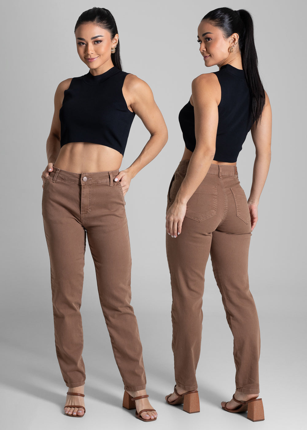 Calça Sarja Sawary Reta - 281844 BEGE