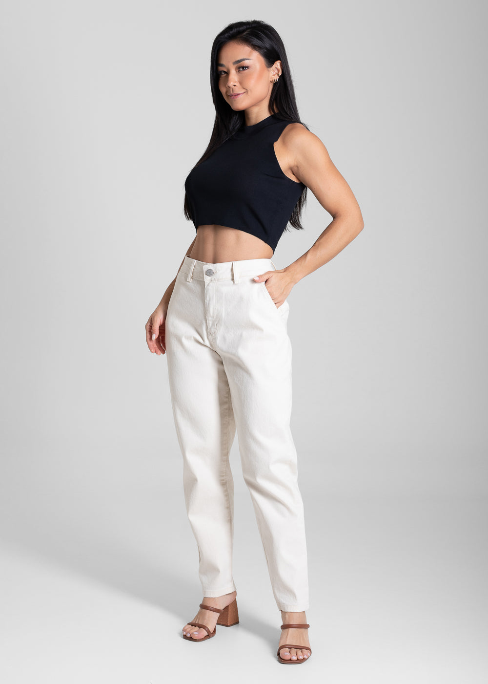 Calça Sarja Sawary Mom - 281848 CRU NATURAL