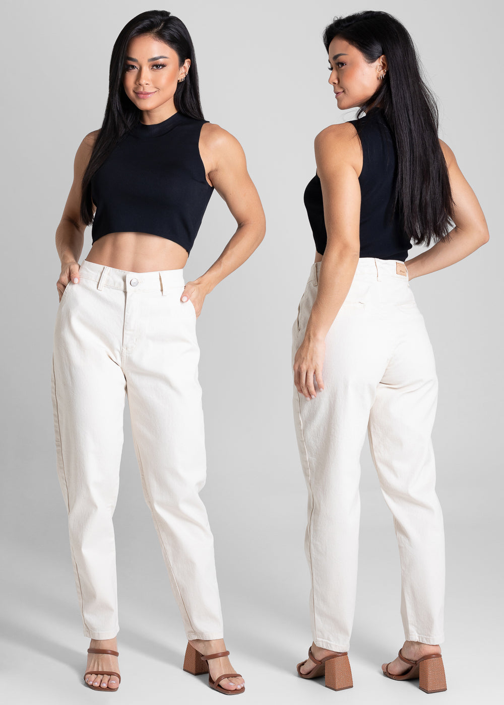 Calça Sarja Sawary Mom - 281848 CRU NATURAL