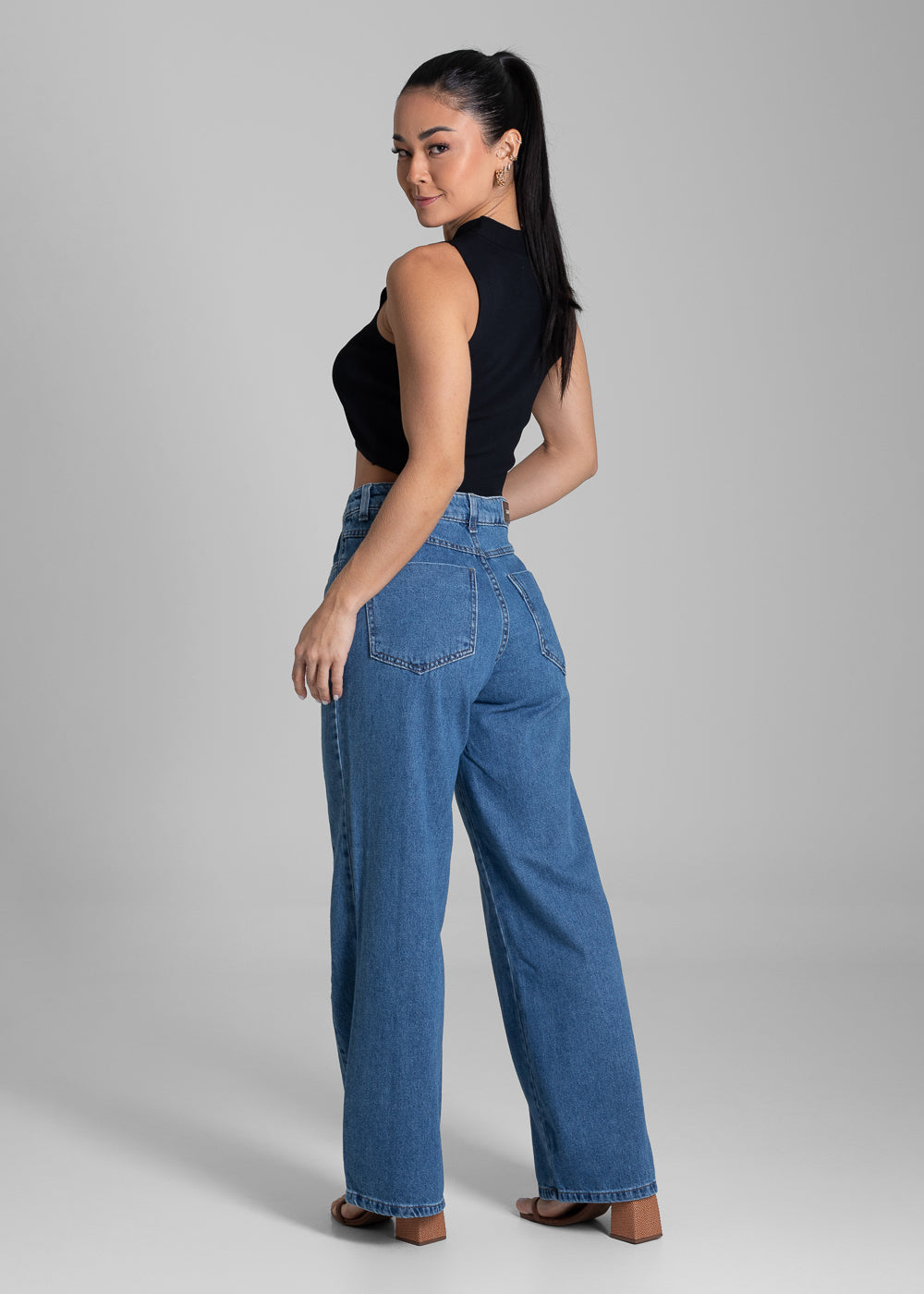 Calça Jeans Sawary Wide Leg Petit - 281866 AZUL