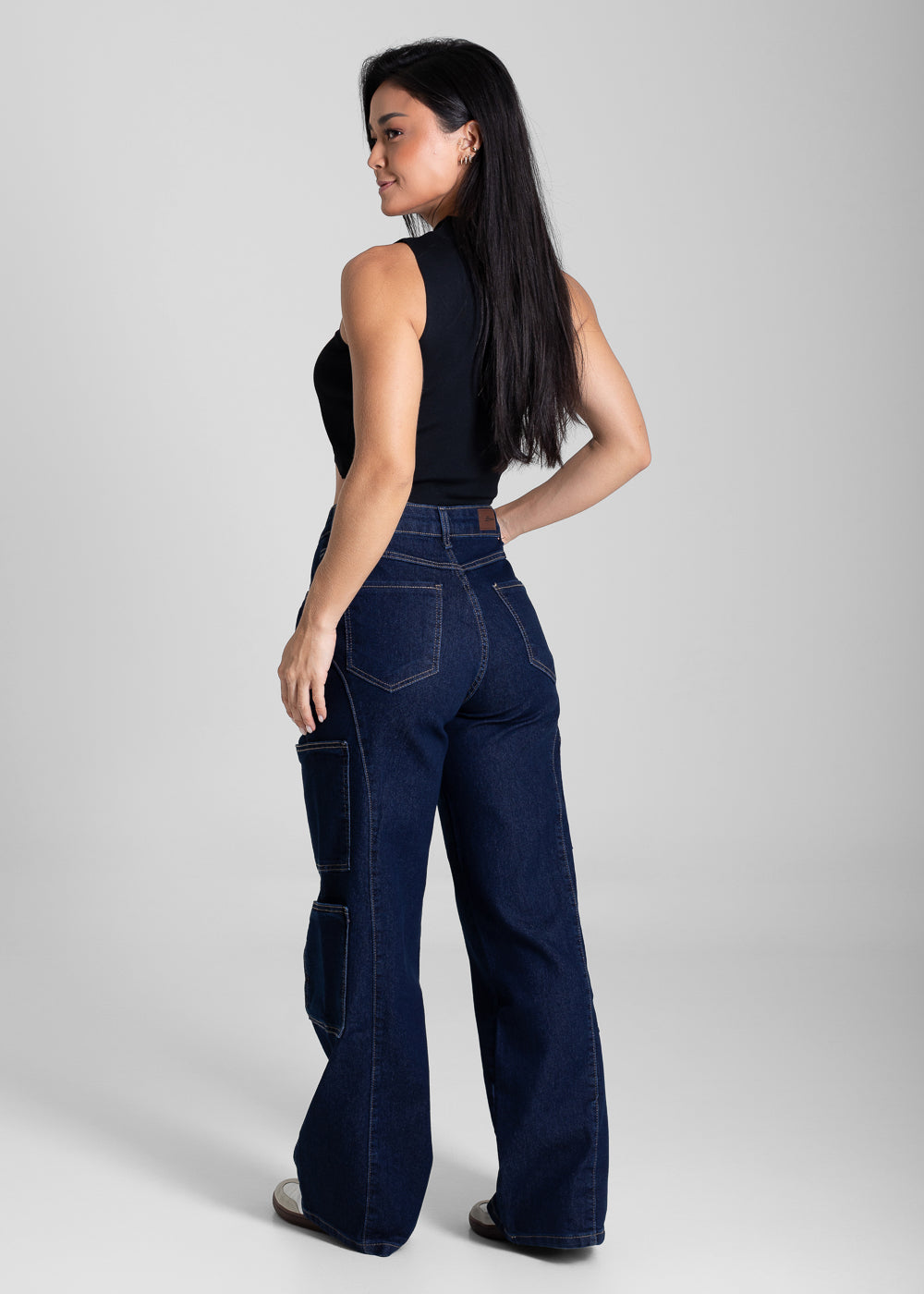 Calça Jeans Sawary Wide Leg Petit - 281899 AZUL