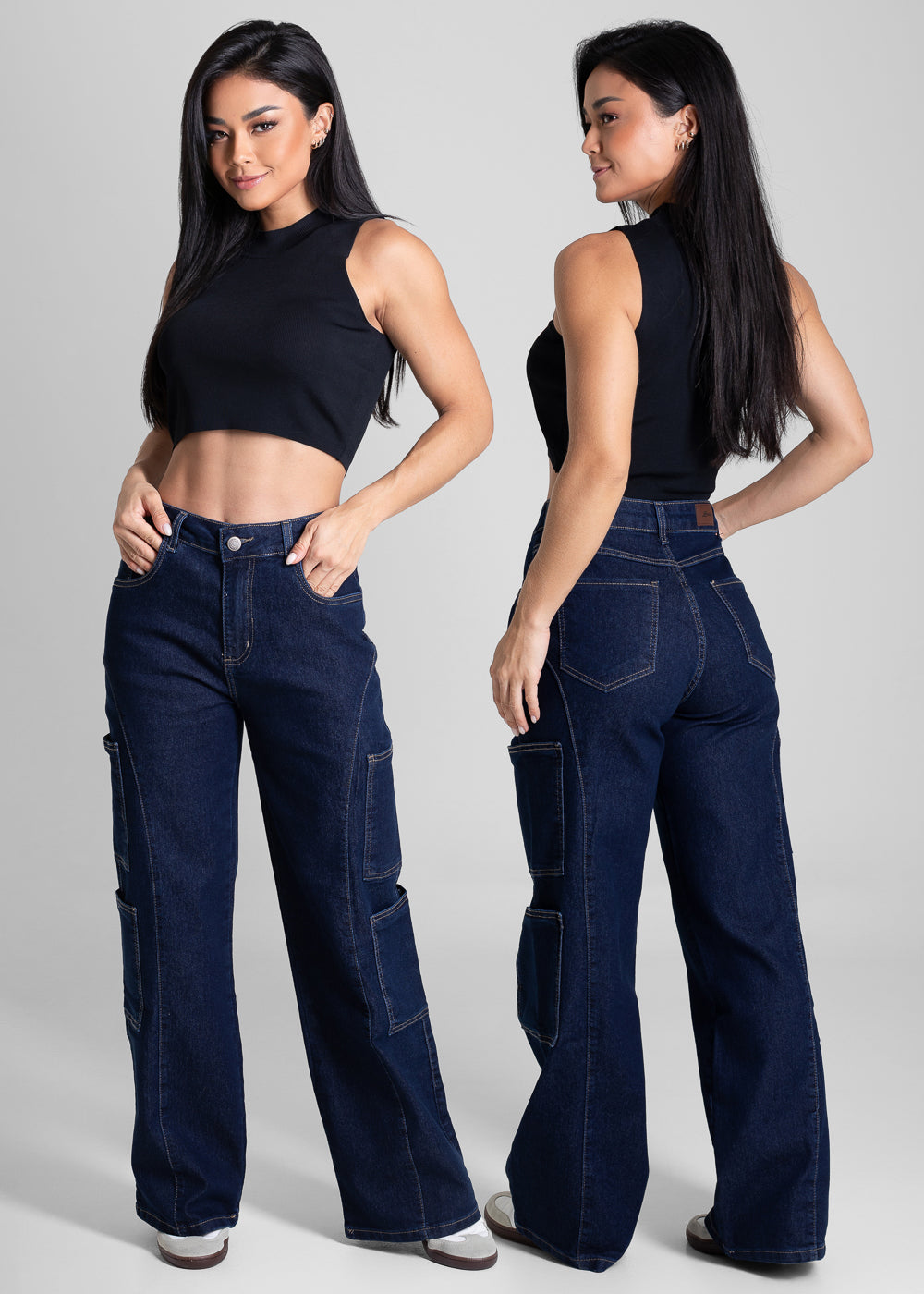 Calça Jeans Sawary Wide Leg Petit - 281899 AZUL