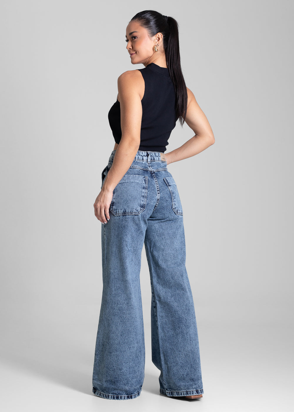 Calça Jeans Sawary Super Wide Leg - 281931 AZUL