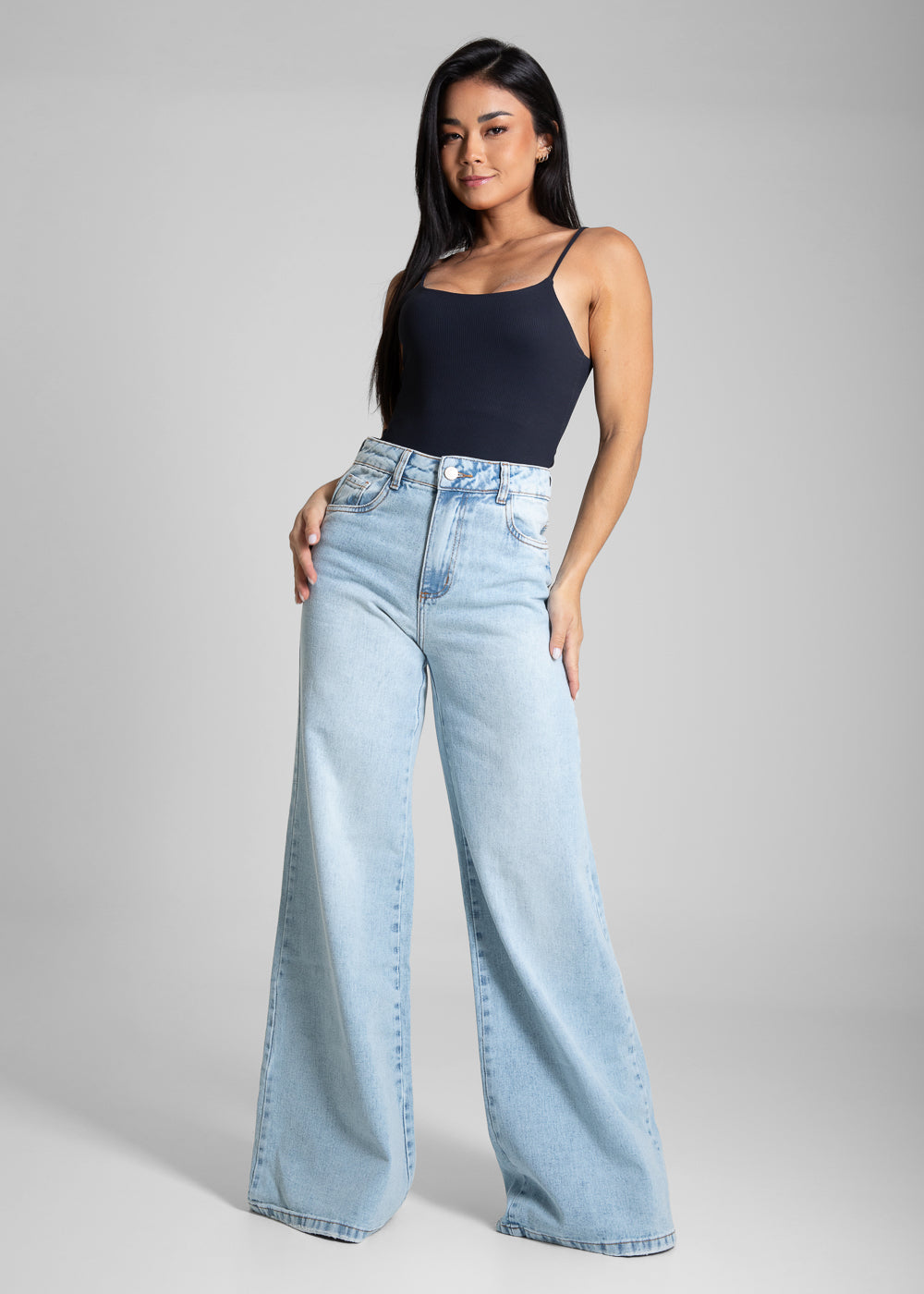 Calça Jeans Sawary Super Wide Leg - 281940 AZUL