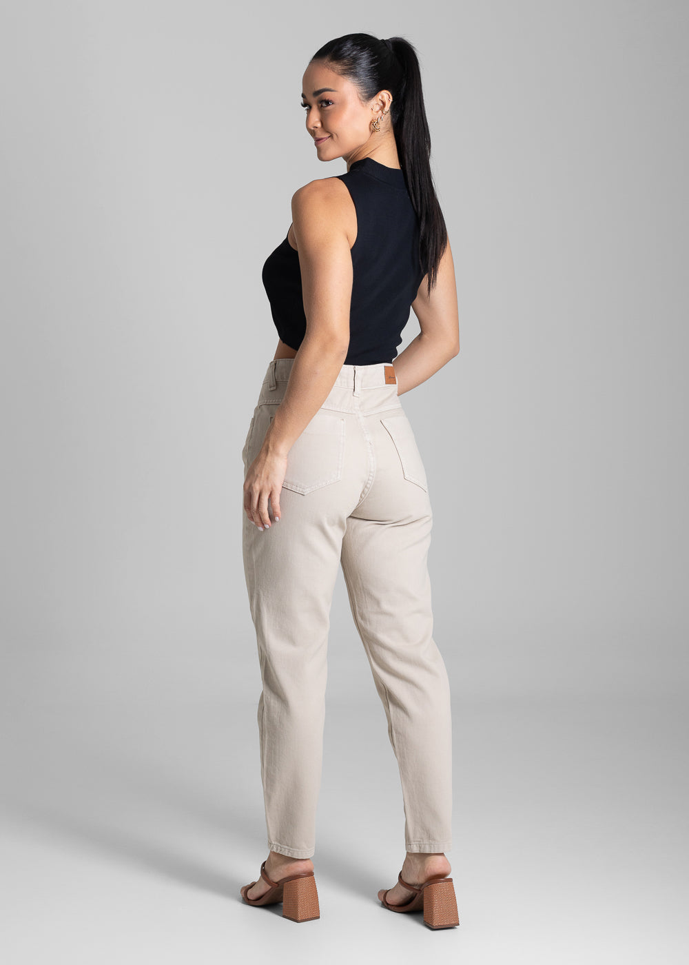 Calça Sarja Sawary Mom - 281946 BEGE