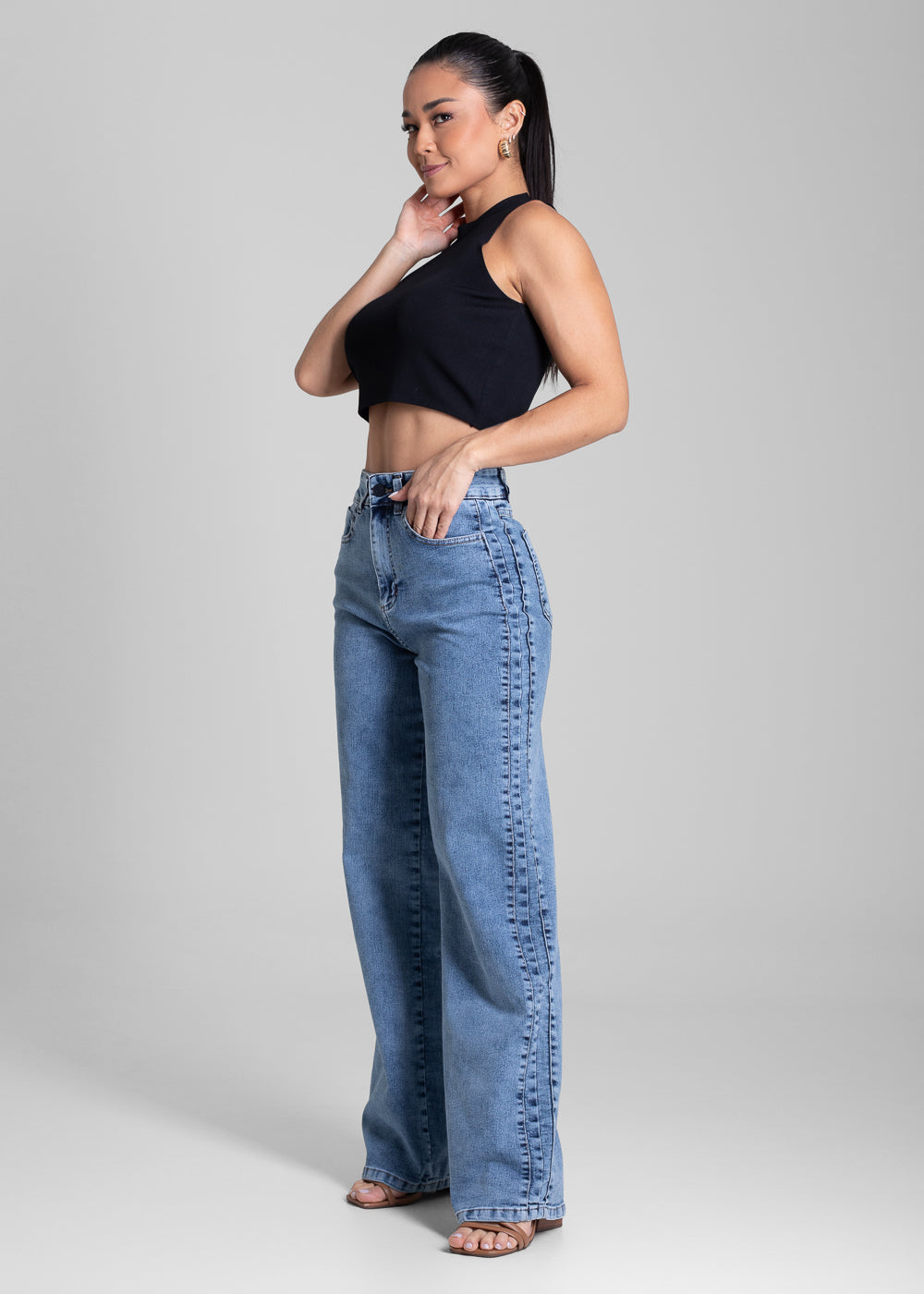 Calça Jeans Sawary Wide Leg - 281973 AZUL