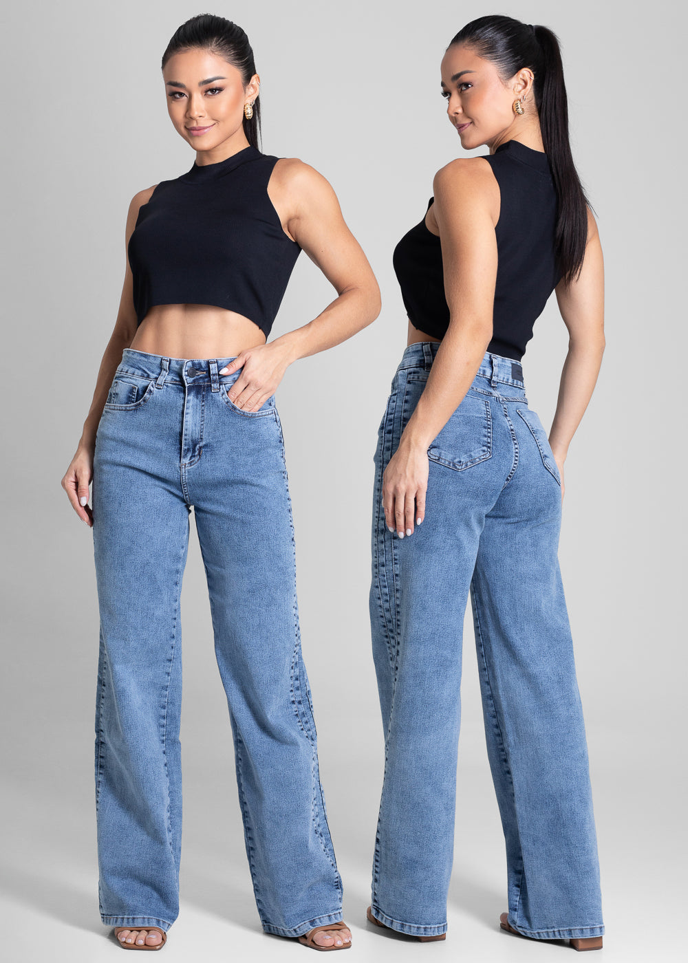 Calça Jeans Sawary Wide Leg - 281973 AZUL