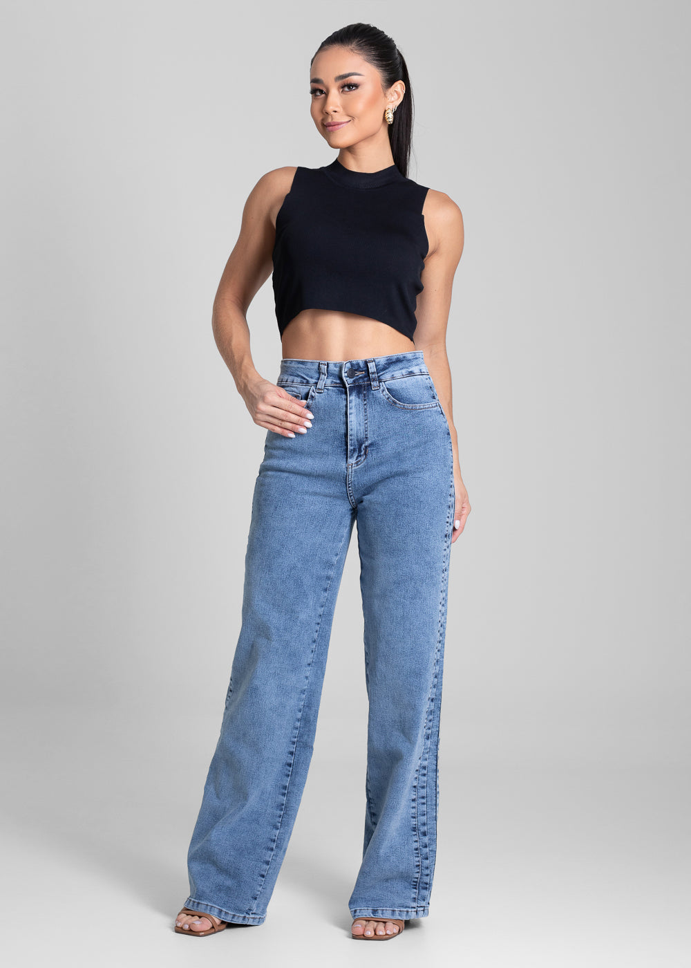 Calça Jeans Sawary Wide Leg - 281973 AZUL