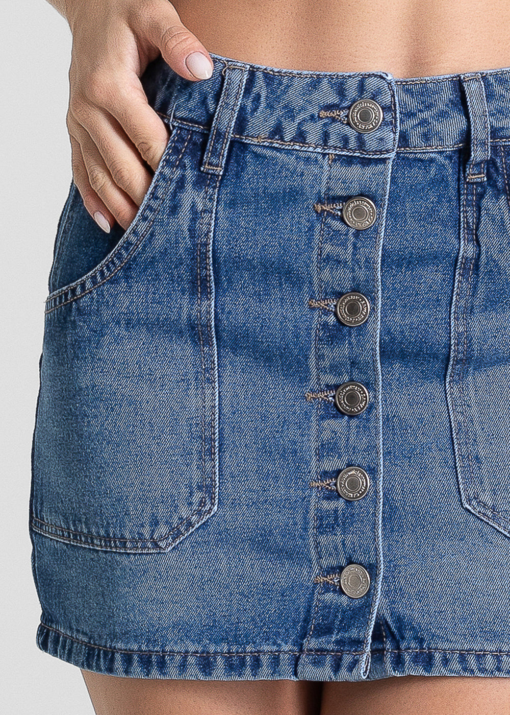 Saia Mini Jeans Sawary - 281988 AZUL
