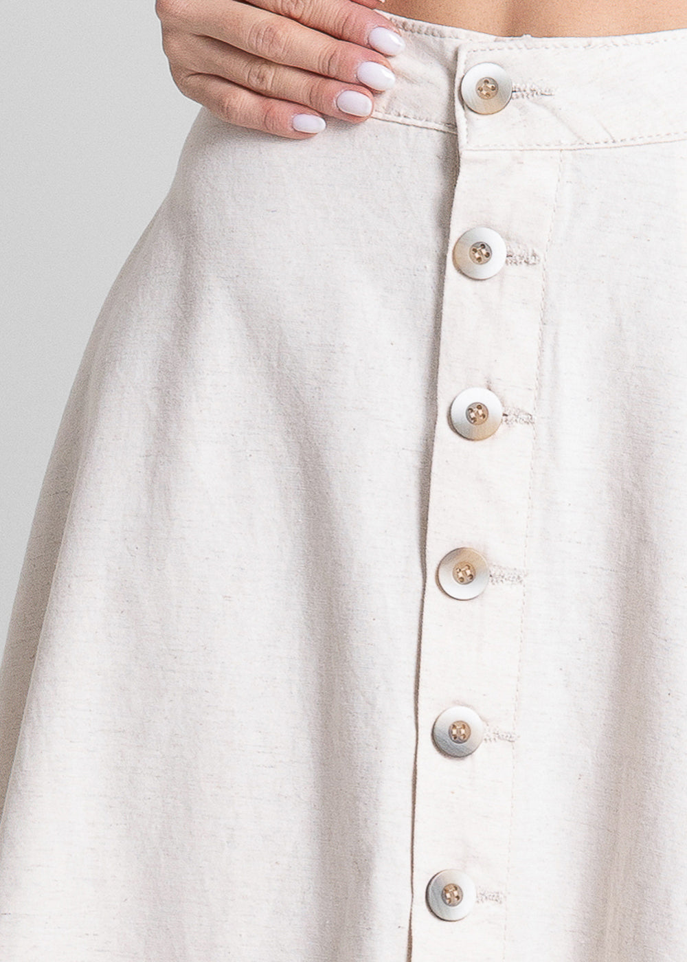 Saia Linho Sawary Midi - 281989 OFF WHITE