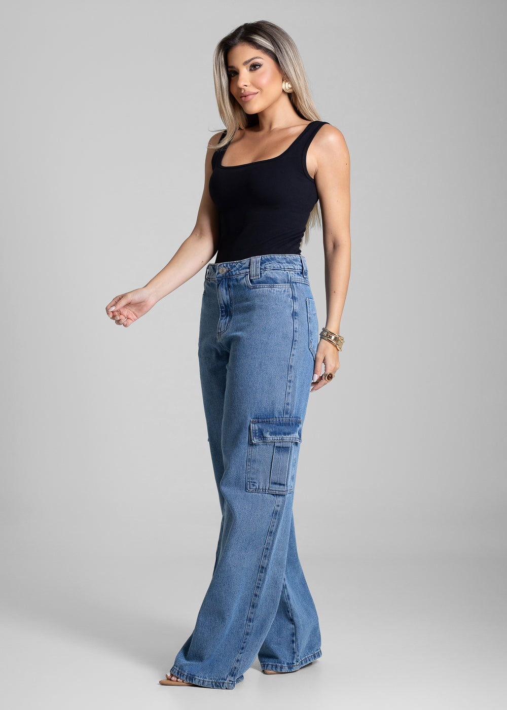 Calça Jeans Sawary Wide Leg - 282002 AZUL