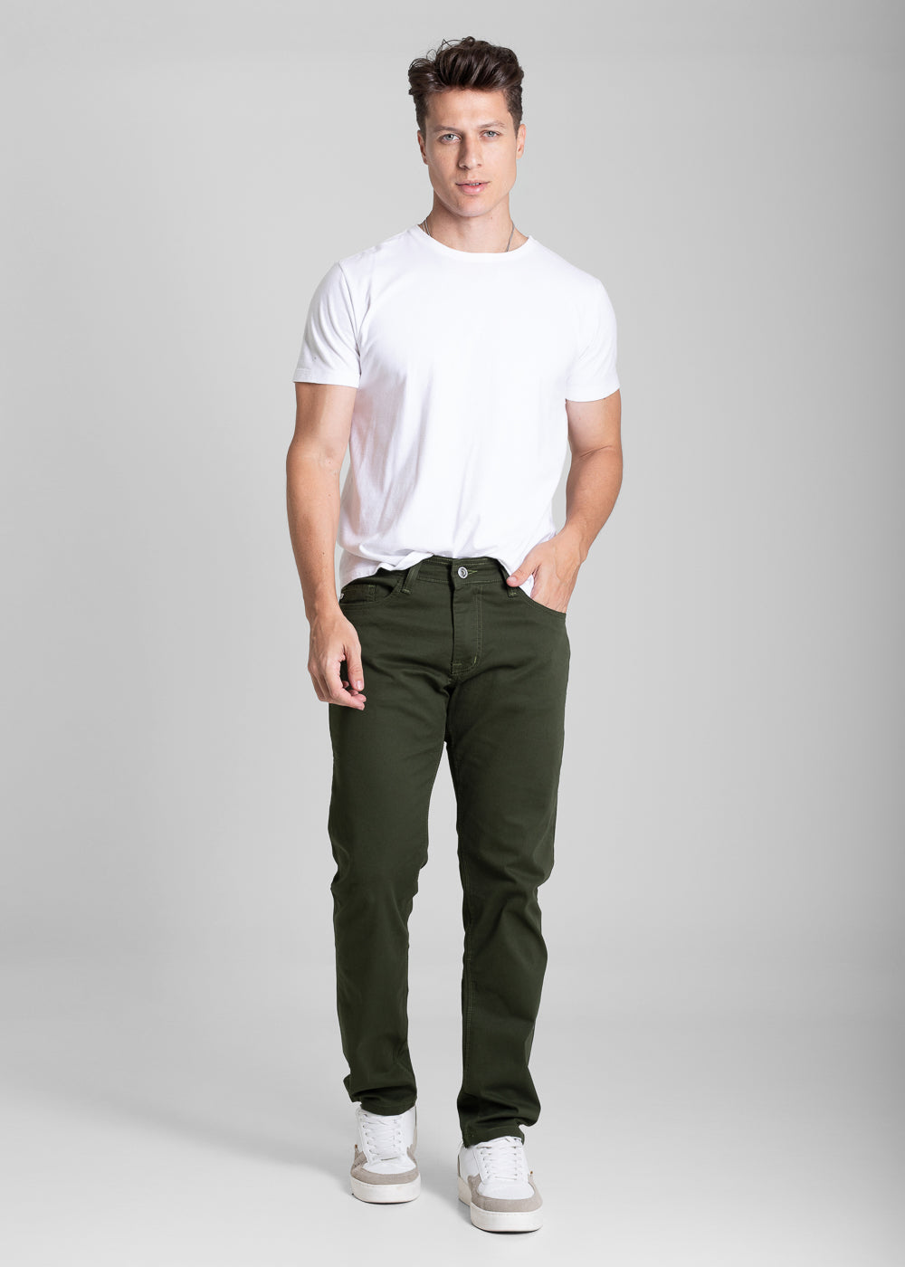 Calça Sarja Sawary Slim - 282019 VERDE