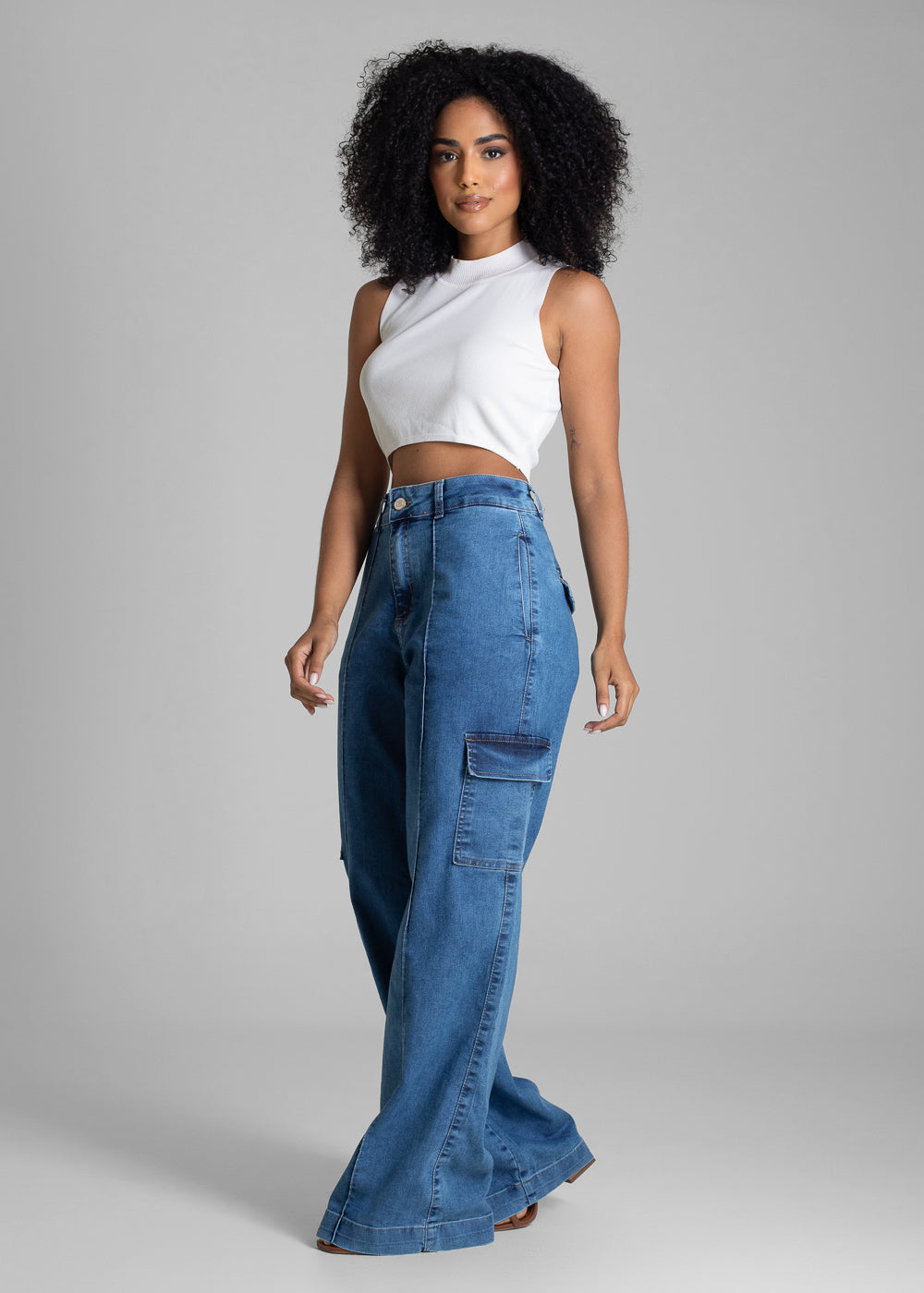 Calça Jeans Sawary Wide Leg - 282021 AZUL