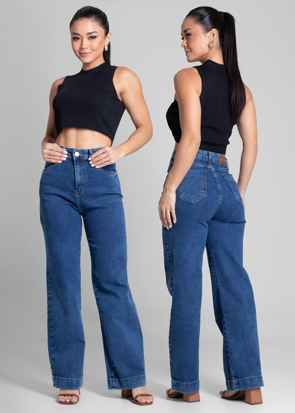 Calça Jeans Sawary Wide Leg Petit - 282026 AZUL