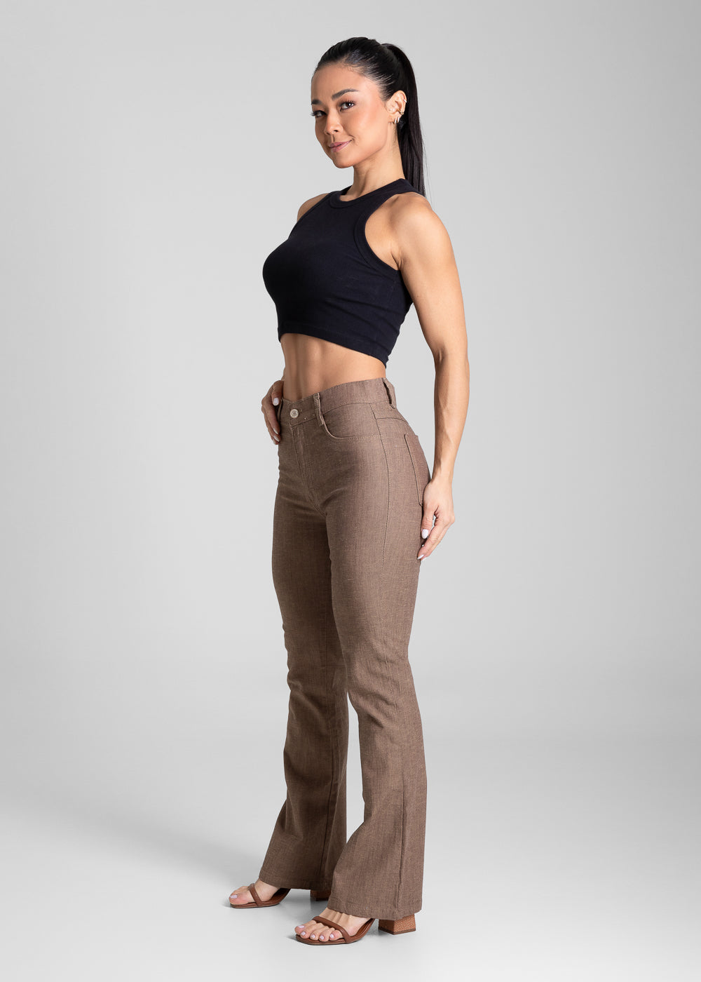 Calça Sarja Sawary Boot Cut - 282039 MARROM