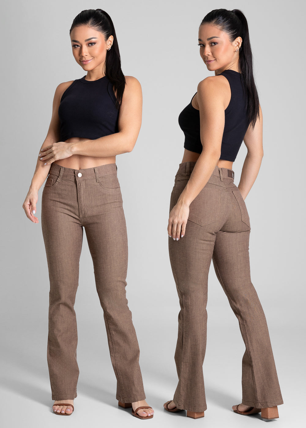 Calça Sarja Sawary Boot Cut - 282039 MARROM