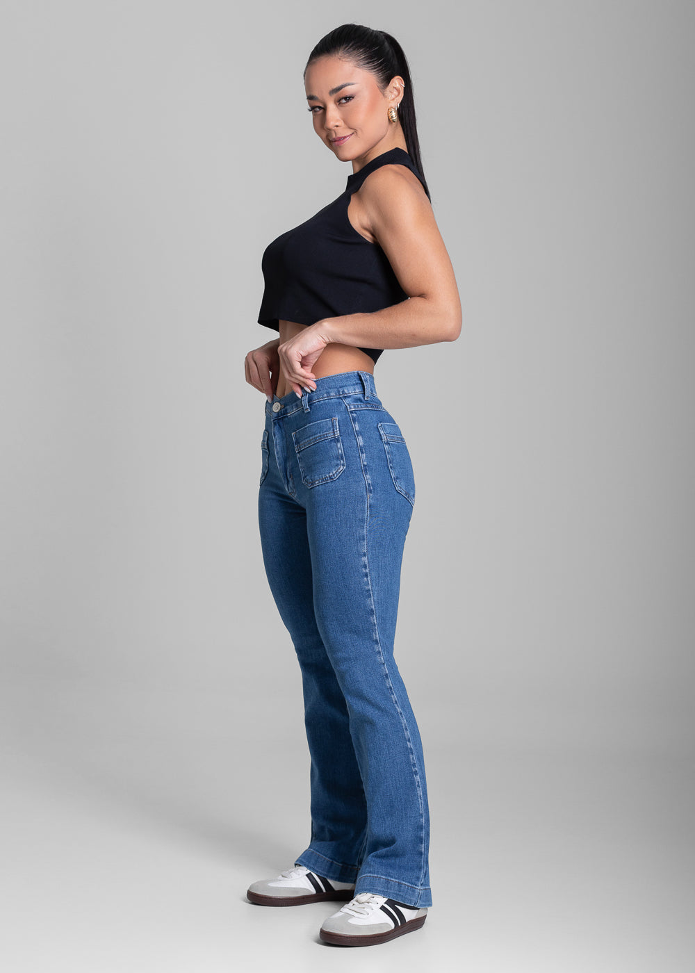 Calça Jeans Sawary Boot Cut Petit - 282045 AZUL