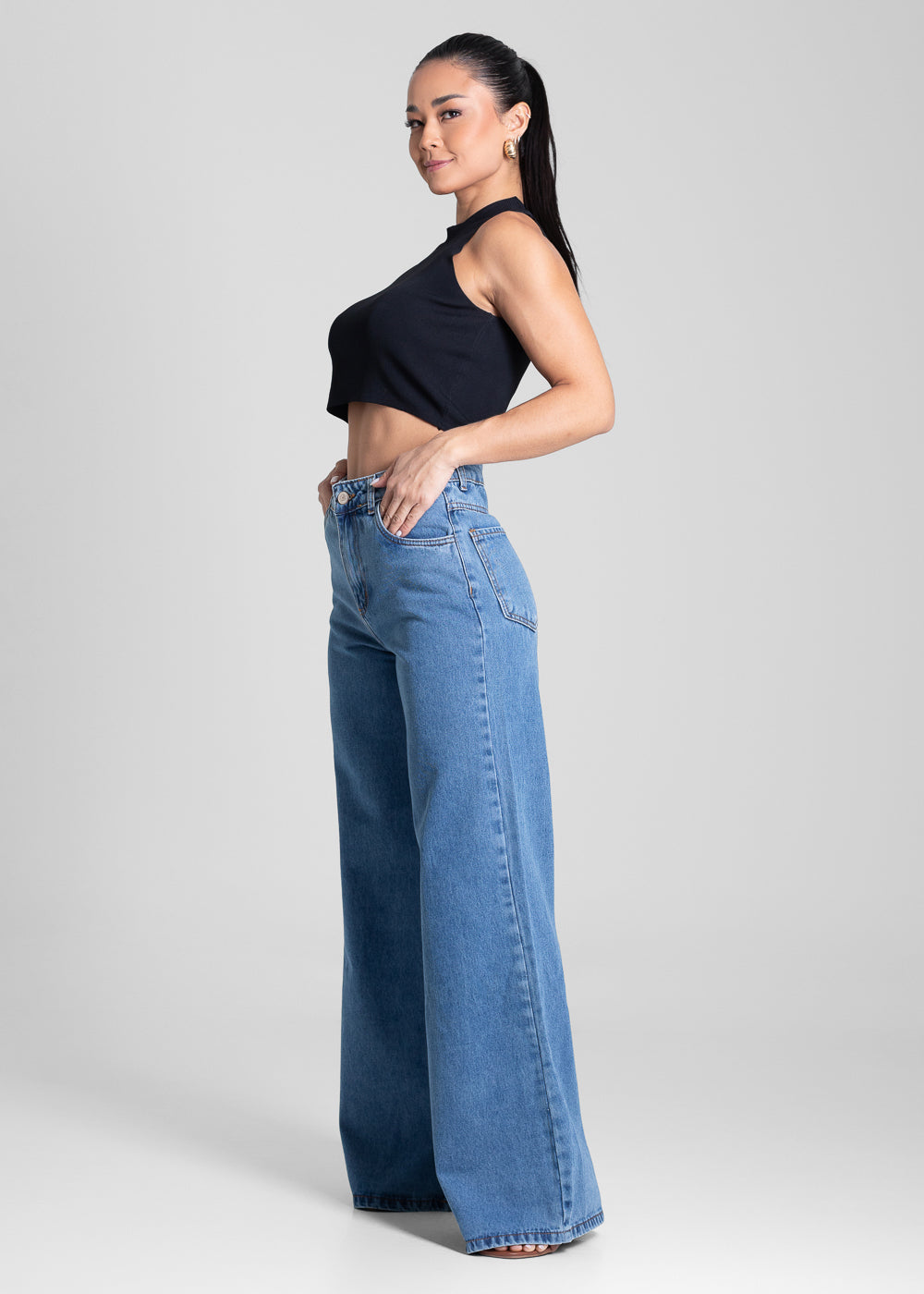 Calça Jeans Sawary Wide Leg - 282069 AZUL