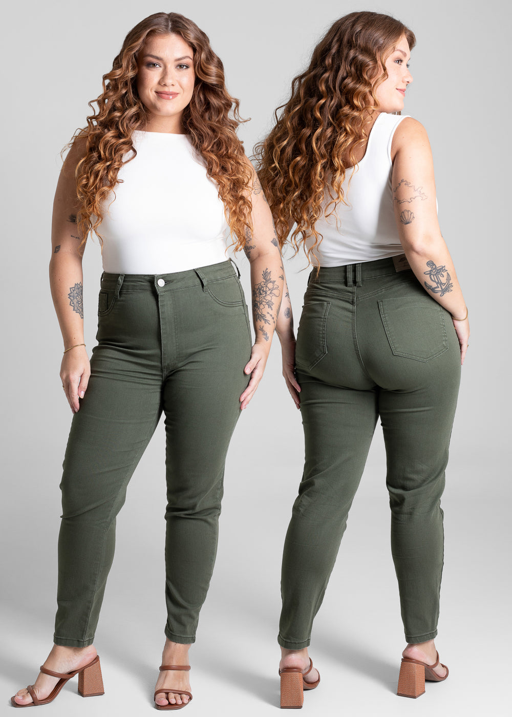 Calça Sarja Sawary Plus Size - 282071 VERDE