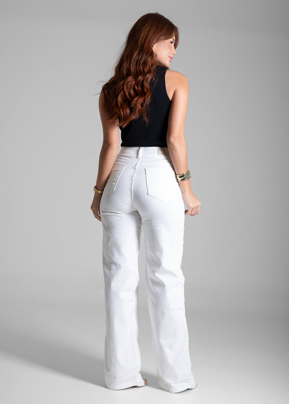 Calça Sarja Sawary Wide Leg - 282082 OFF WHITE