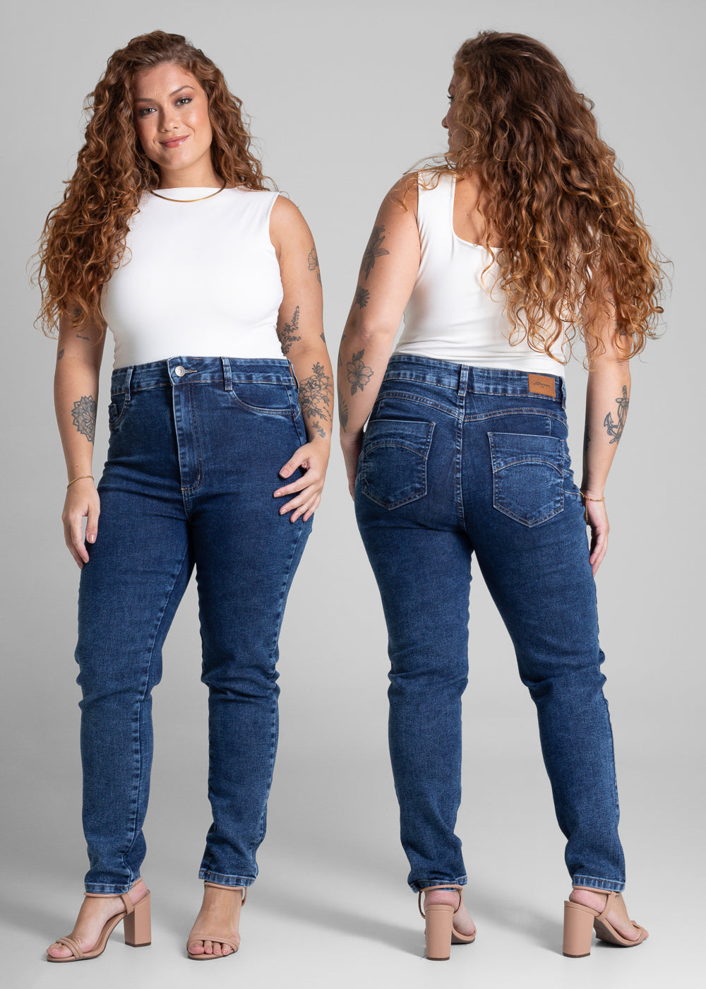 Calça Jeans Sawary Cigarrete Plus Size - 282085 AZUL