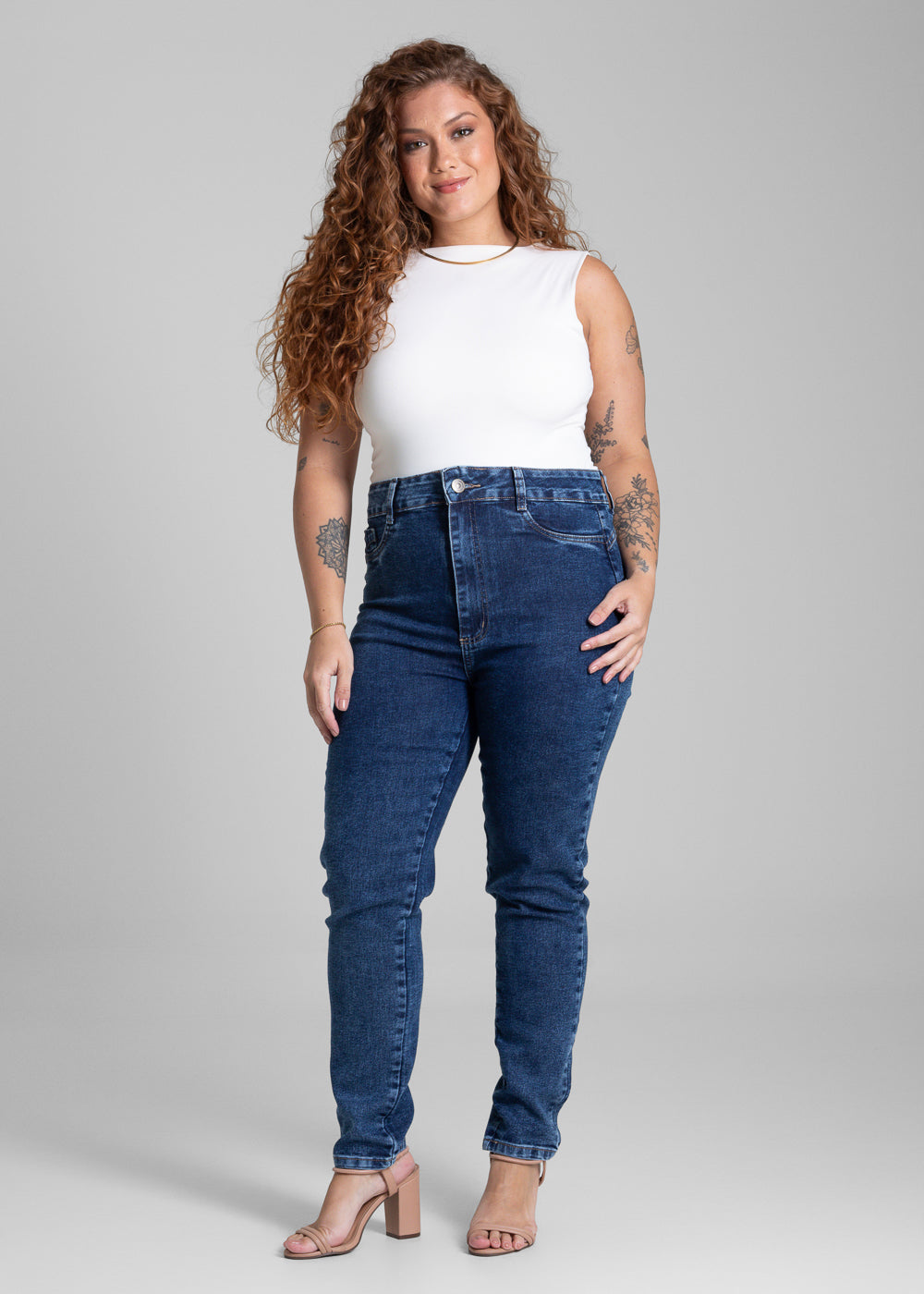 Calça Jeans Sawary Cigarrete Plus Size - 282085 AZUL