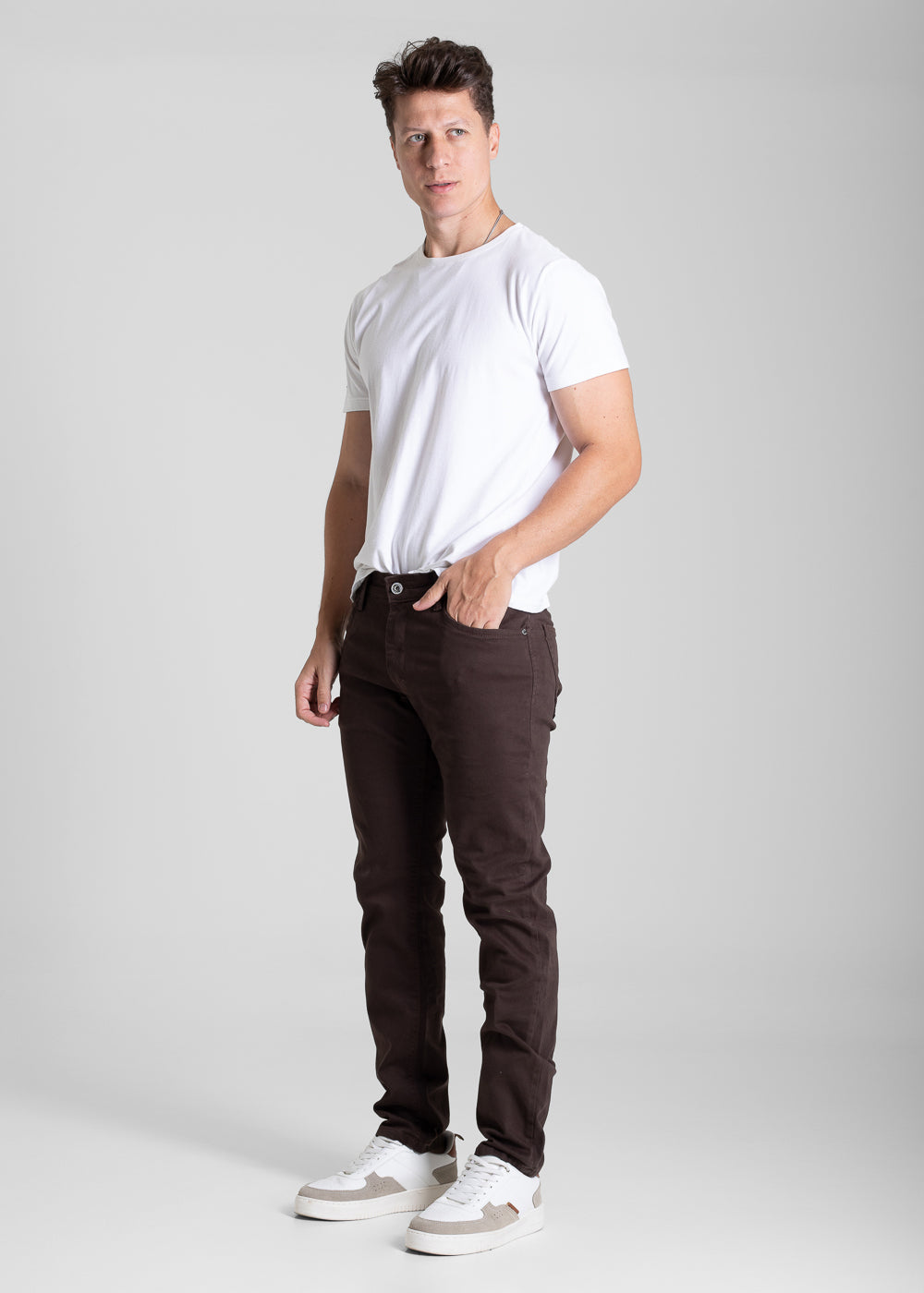 Calça Sarja Sawary Slim - 282096 MARROM