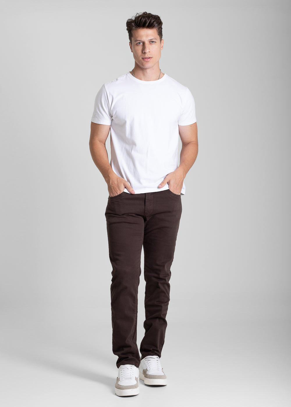 Calça Sarja Sawary Slim - 282096 MARROM