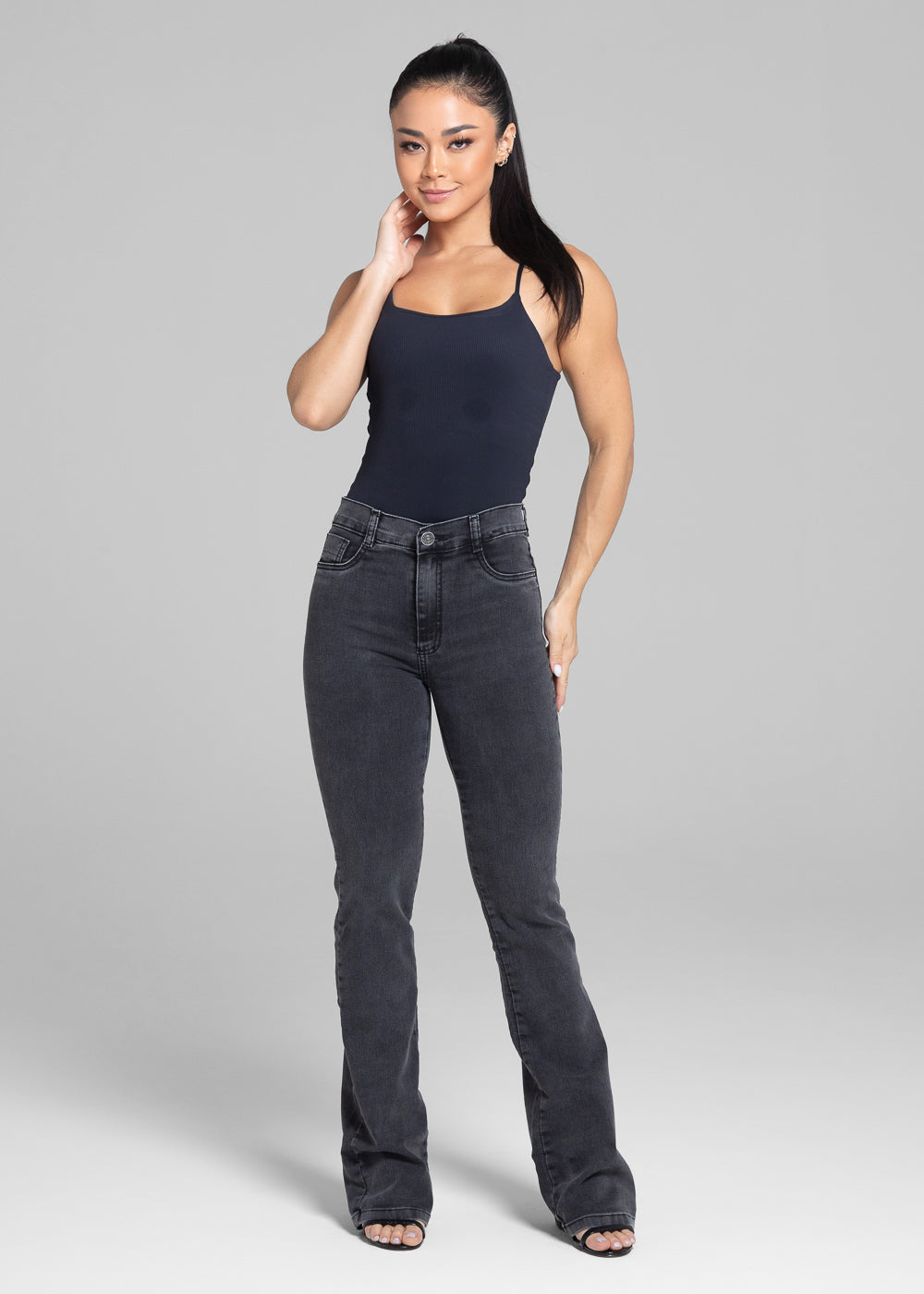 Calça Jeans Sawary Boot Cut - 282107 PRETO