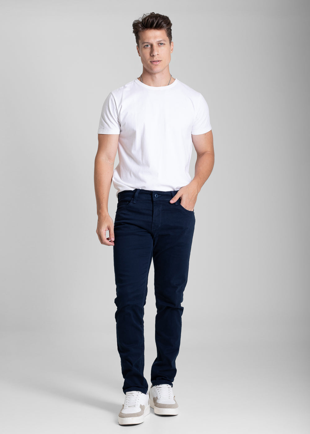 Calça Sarja Sawary Slim - 282112 AZUL ESCURO