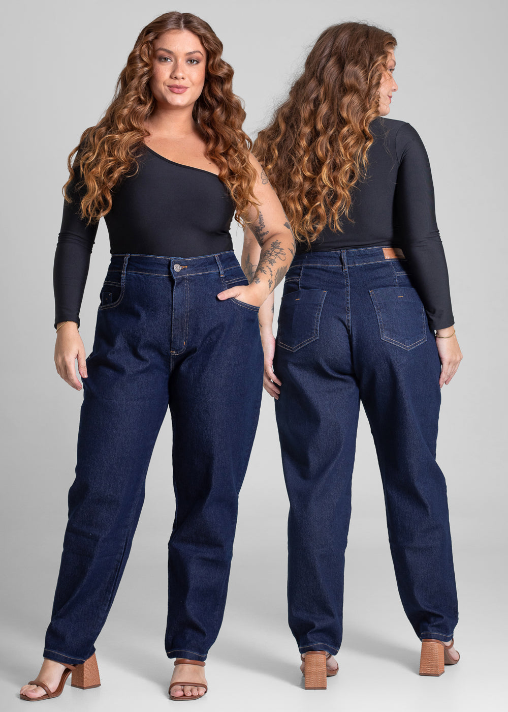 Calça jeans  Sawary Mom Plus Size - 282140 AZUL