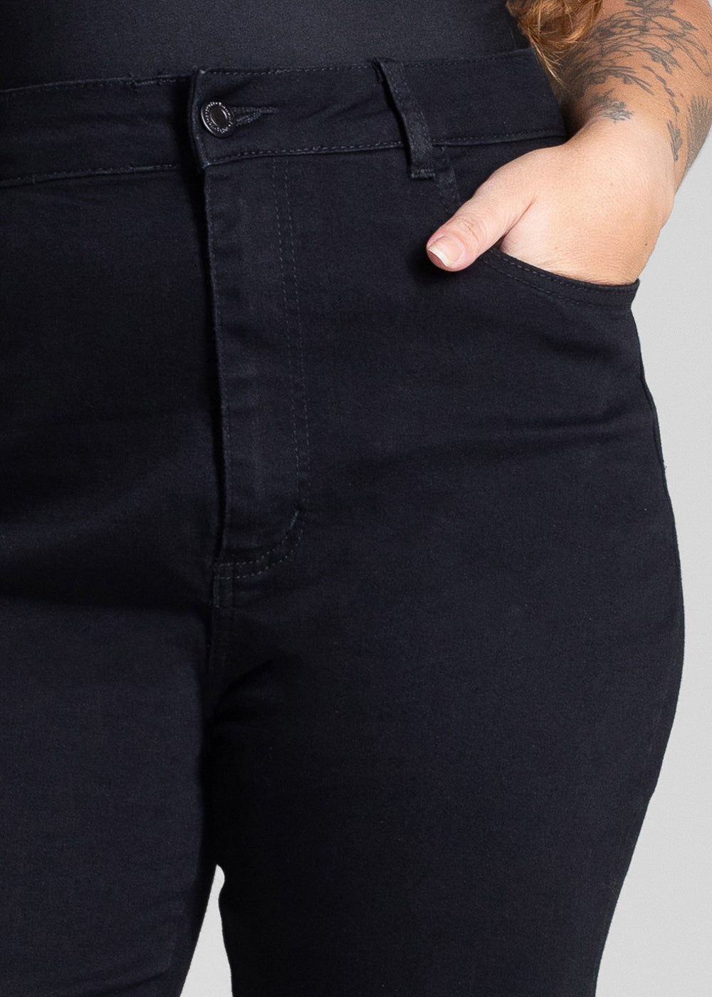 Calça Jeans Sawary Plus Size Reta Petit - 282144 PRETO