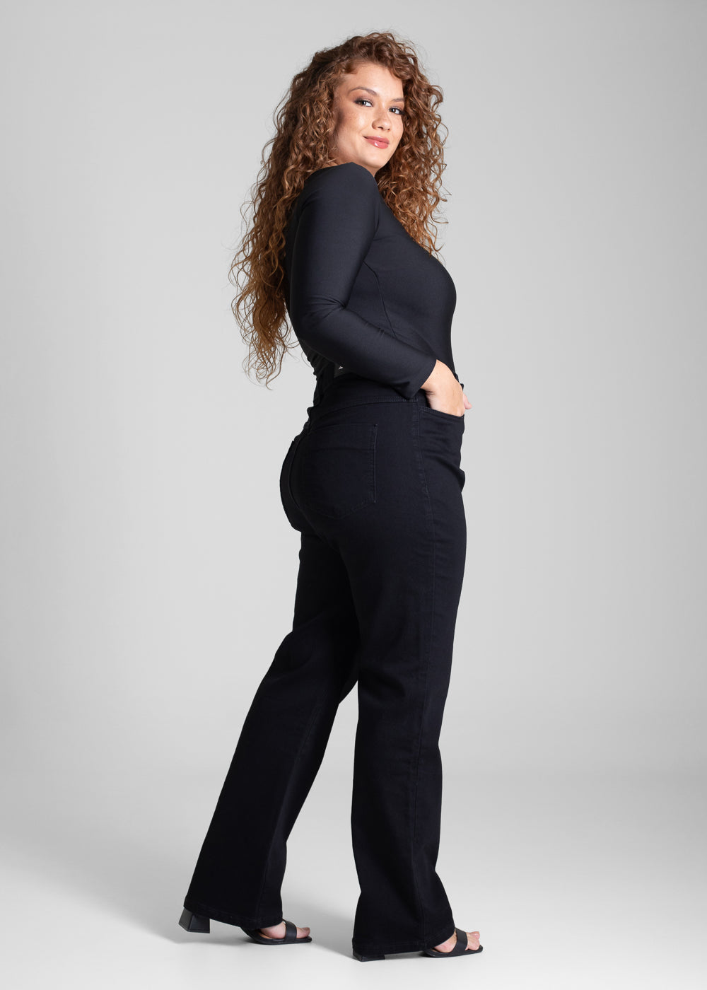 Calça Jeans Sawary Plus Size Reta Petit - 282144 PRETO