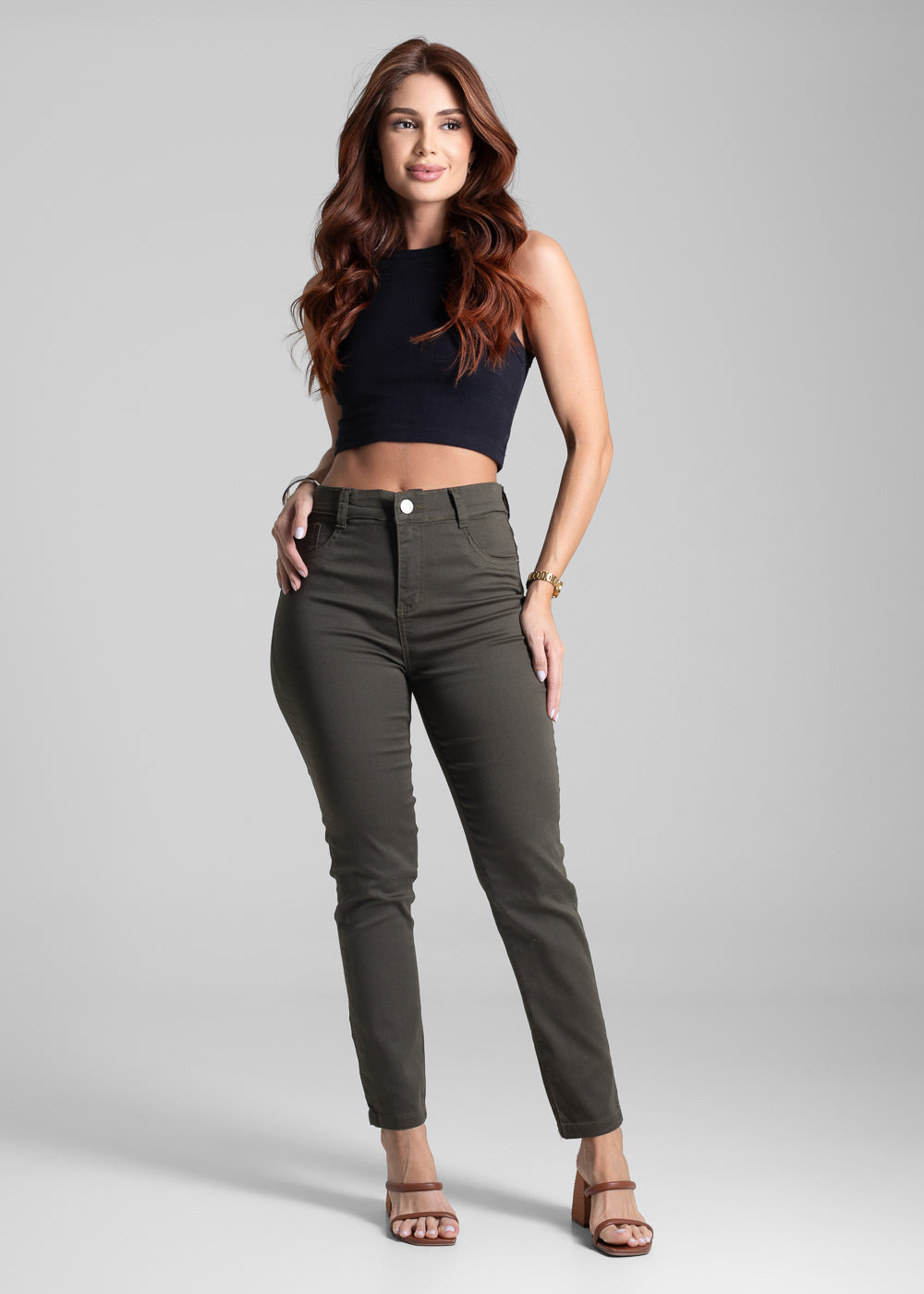 Calça Sarja Sawary Cigarrete - 282146 VERDE