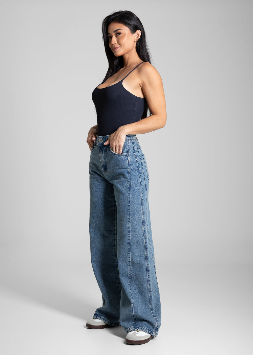 Calça Jeans Sawary Wide Leg Petit - 282191 AZUL