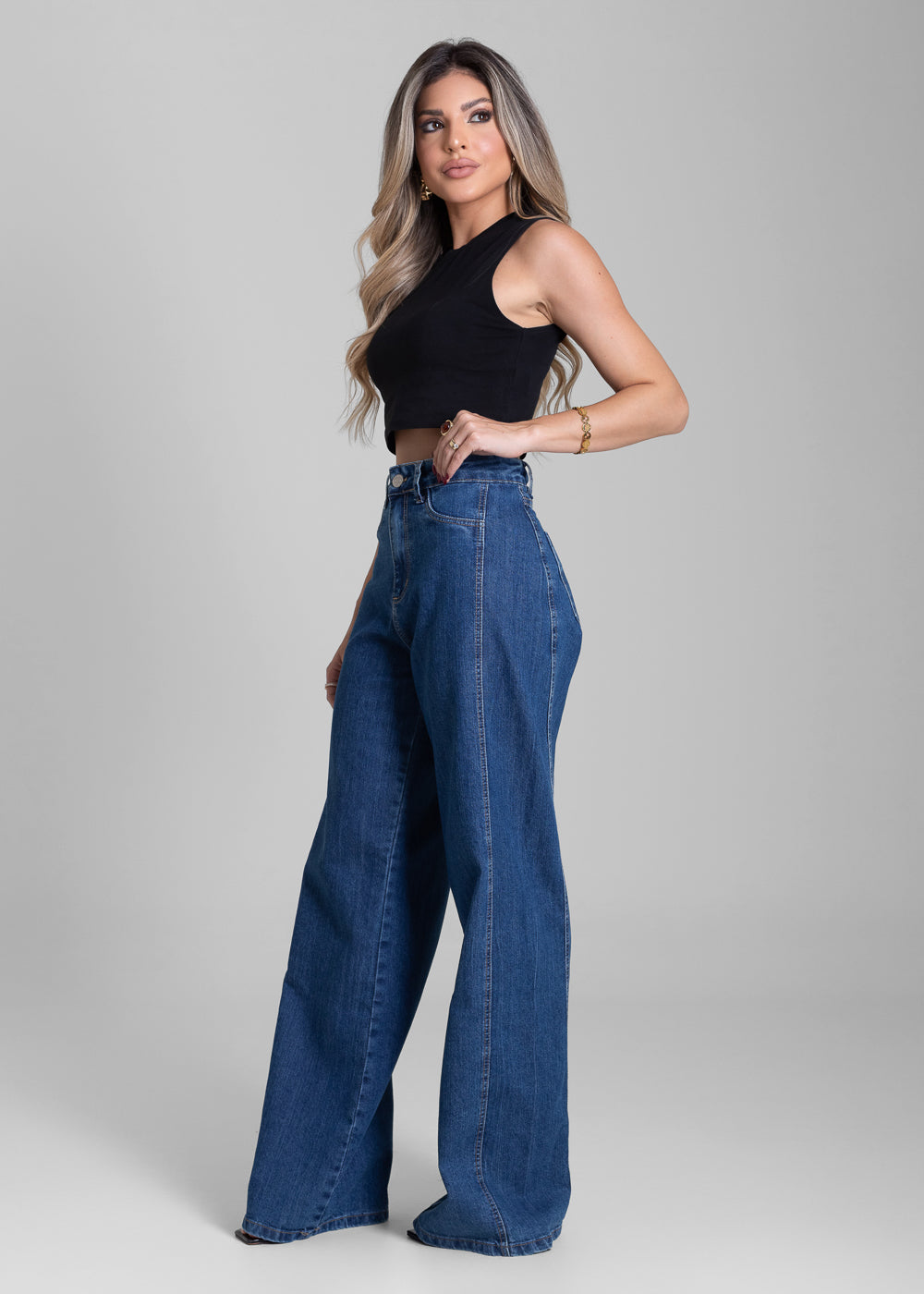 Calça Jeans Sawary Wide Leg - 282230 AZUL