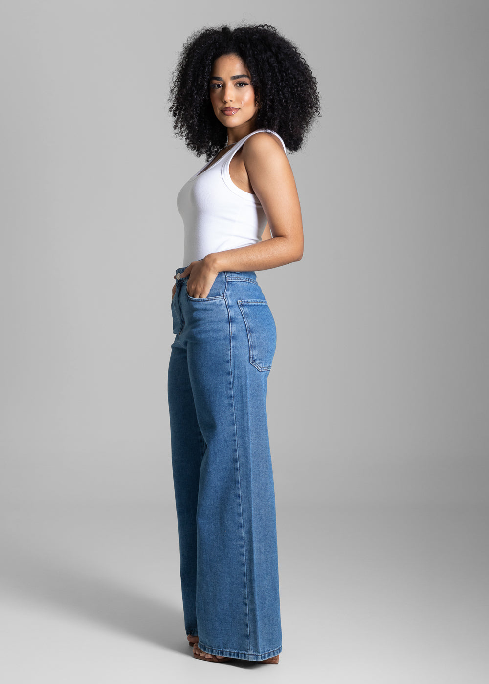 Calça Jeans Sawary Wide Leg - 282307 AZUL