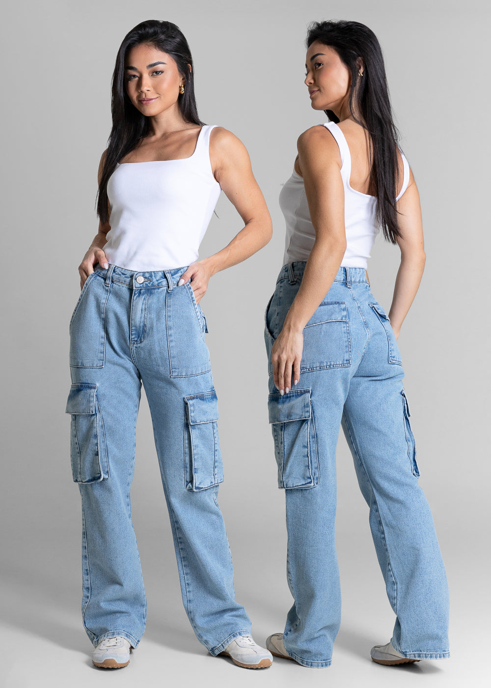 Calça Jeans Sawary Reta Petit Cargo - 282310 AZUL