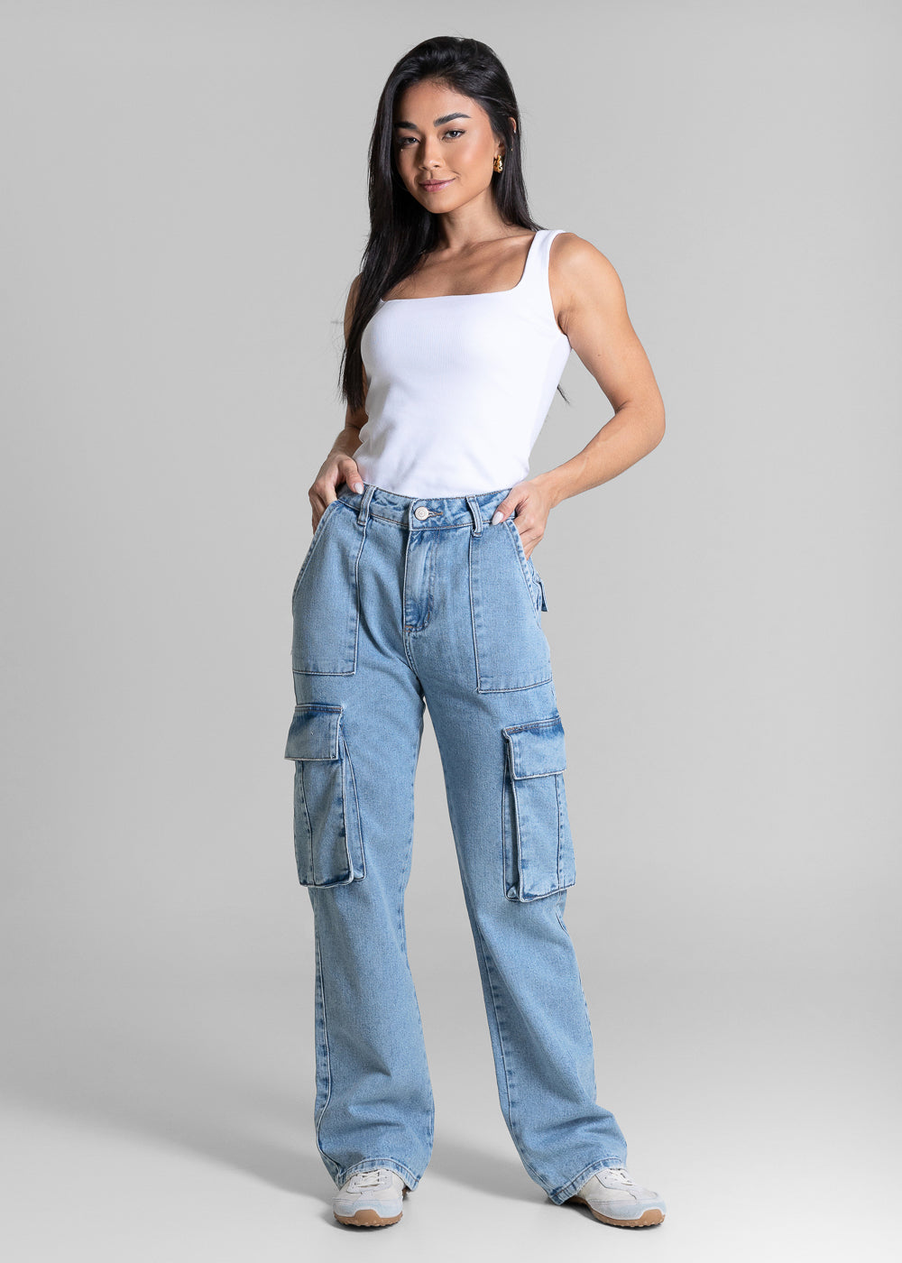 Calça Jeans Sawary Reta Petit Cargo - 282310 AZUL